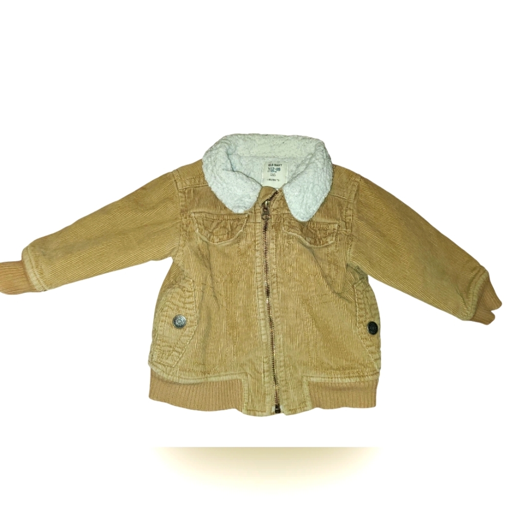 B2G1F Old Navy, 12-18 Month, Tan and White Corduroy Jacket